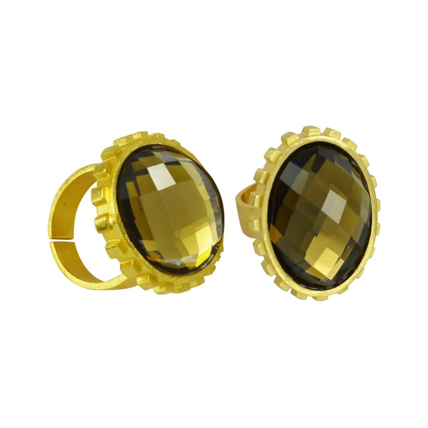 Betty Carre - Women's Ankara Oval Stone Design Ring