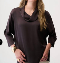 Joseph Ribkoff - Recycled Satin Boxy Tunic With Cowl Collar