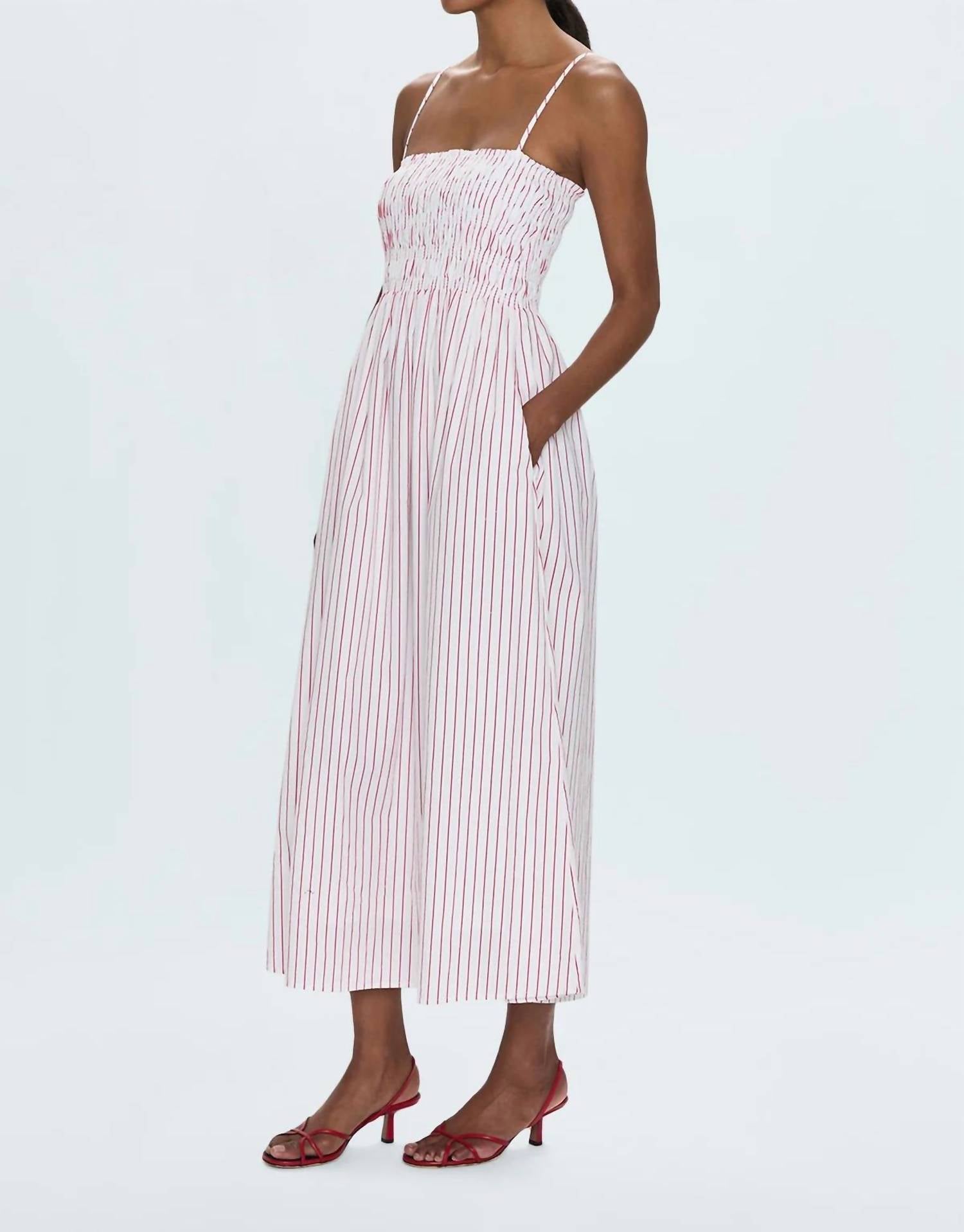 PISTOLA Bianca Dress in red white stripe - women's dress - alternate view