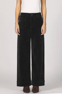 DEAR JOHN DENIM Women's Audrey Wide Leg Corduroy Pants in black - women's pants