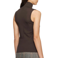 Rag & Bone Women's Irina Ponte Turtleneck Tank Top in brown - women's tank top - detail view