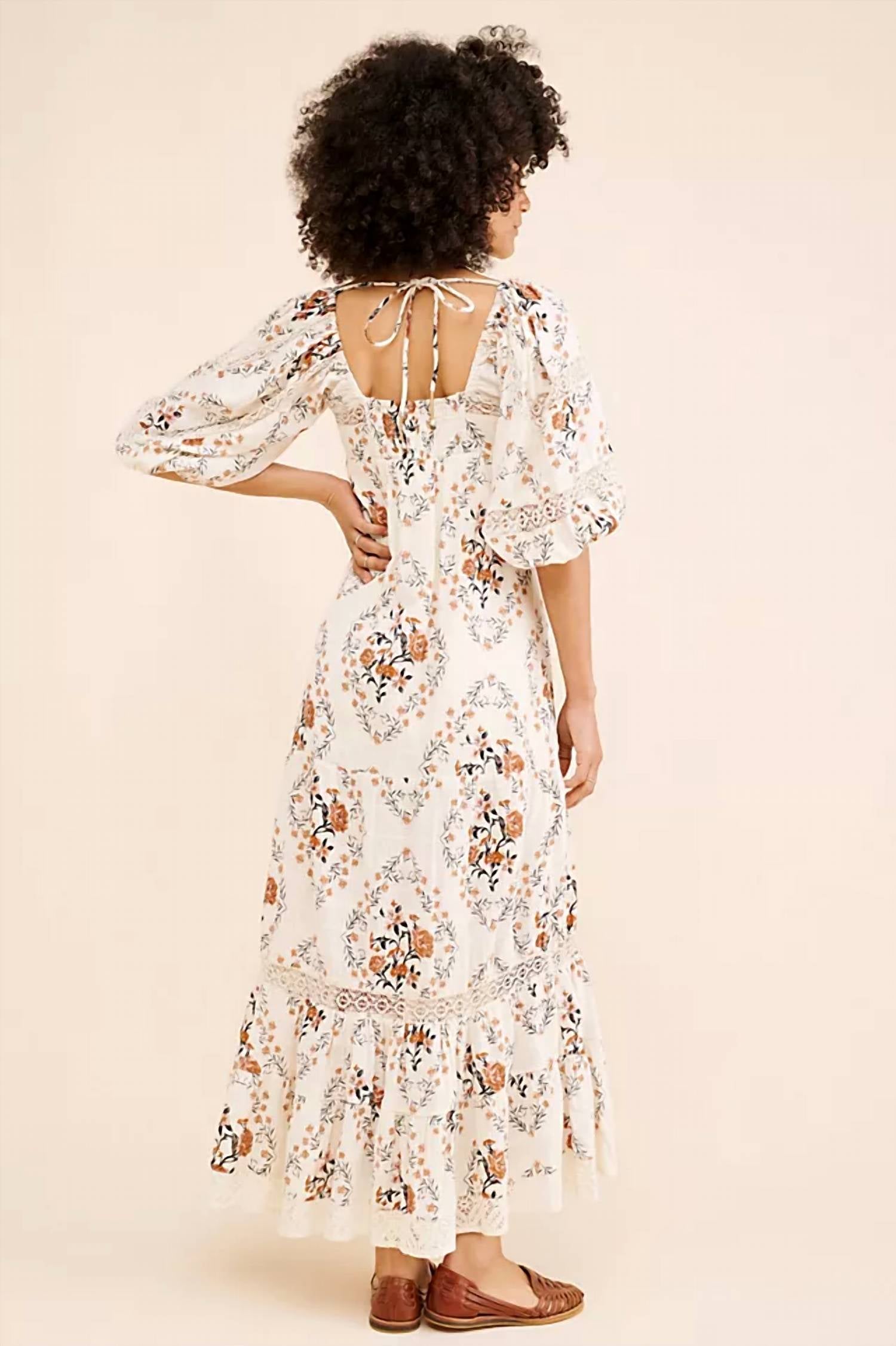 Free People All The Attitude Printed Maxi Dress in beige multi - women's dress - alternate view