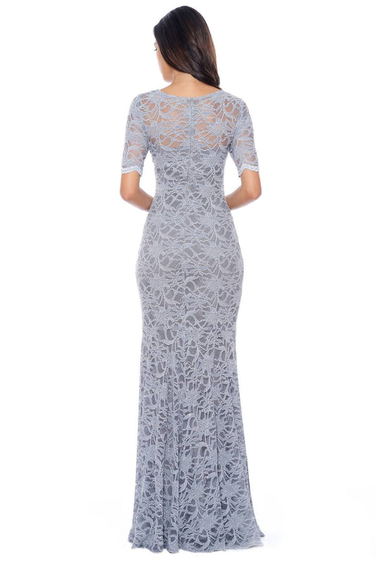Decode 1.8 - Scalloped Sleeve Lace Overlay Mermaid Dress