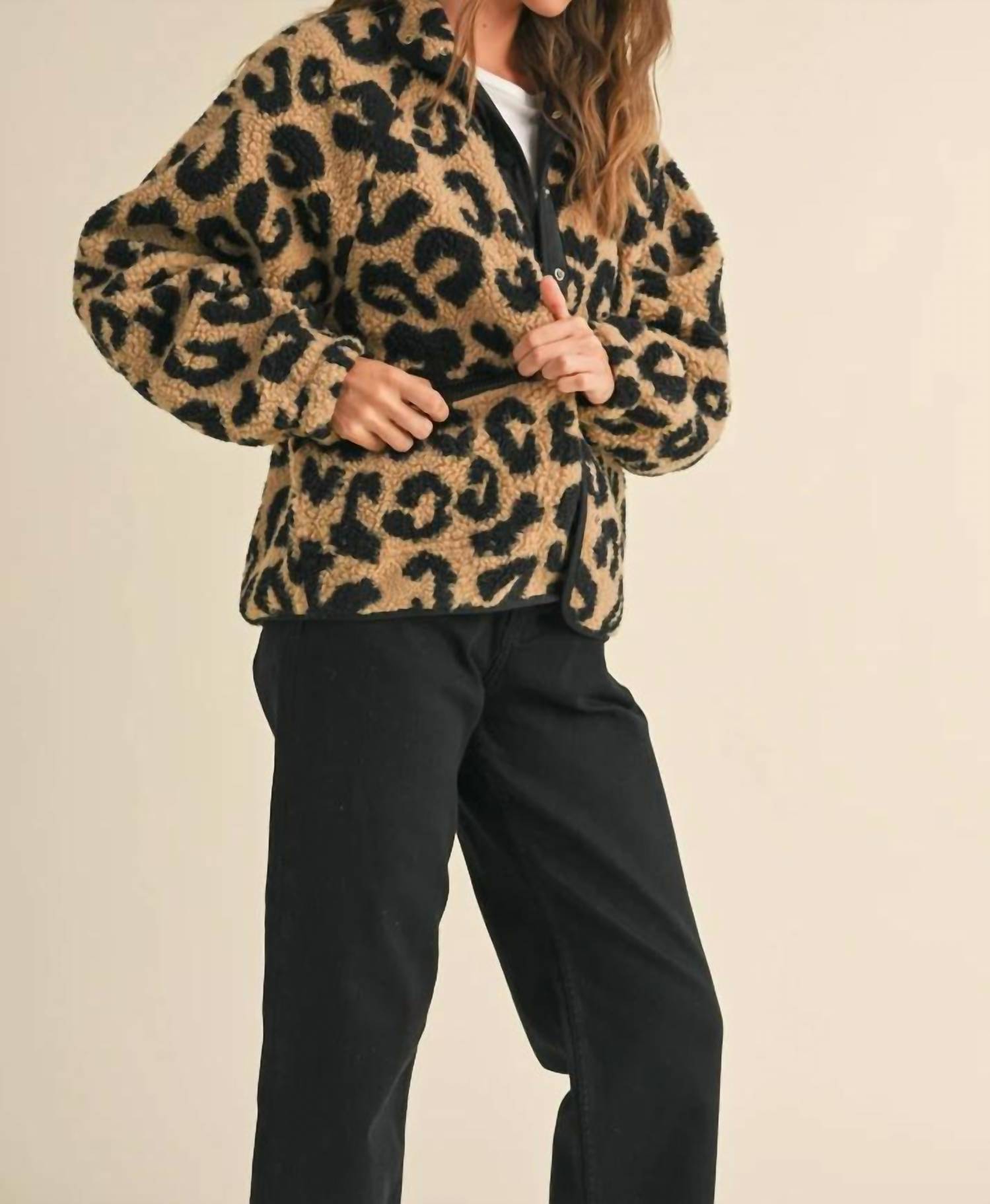 Miou Muse - Sherpa Leopard Jacket