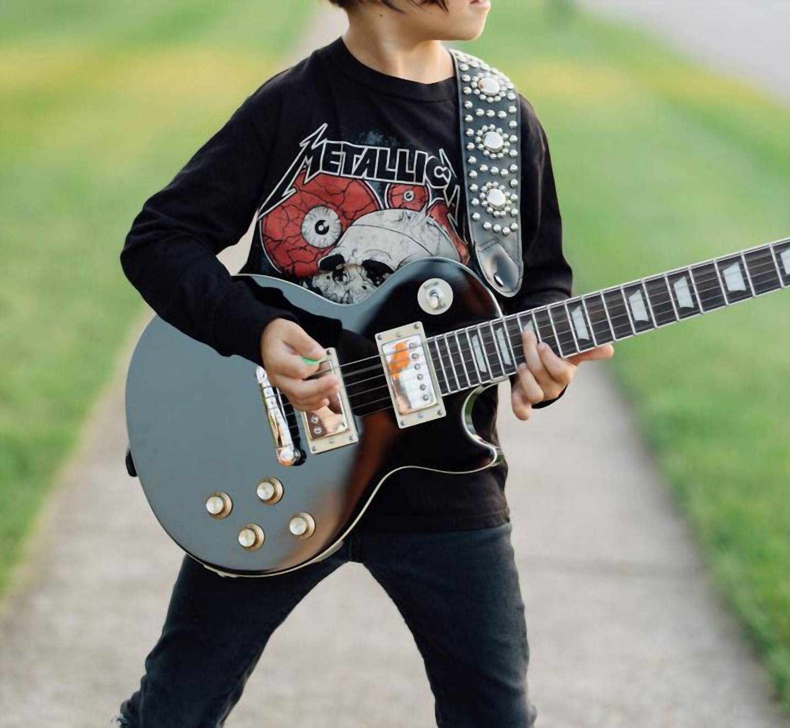 Rowdy Sprout - Kid's Metallica concert Skull Long Sleeve