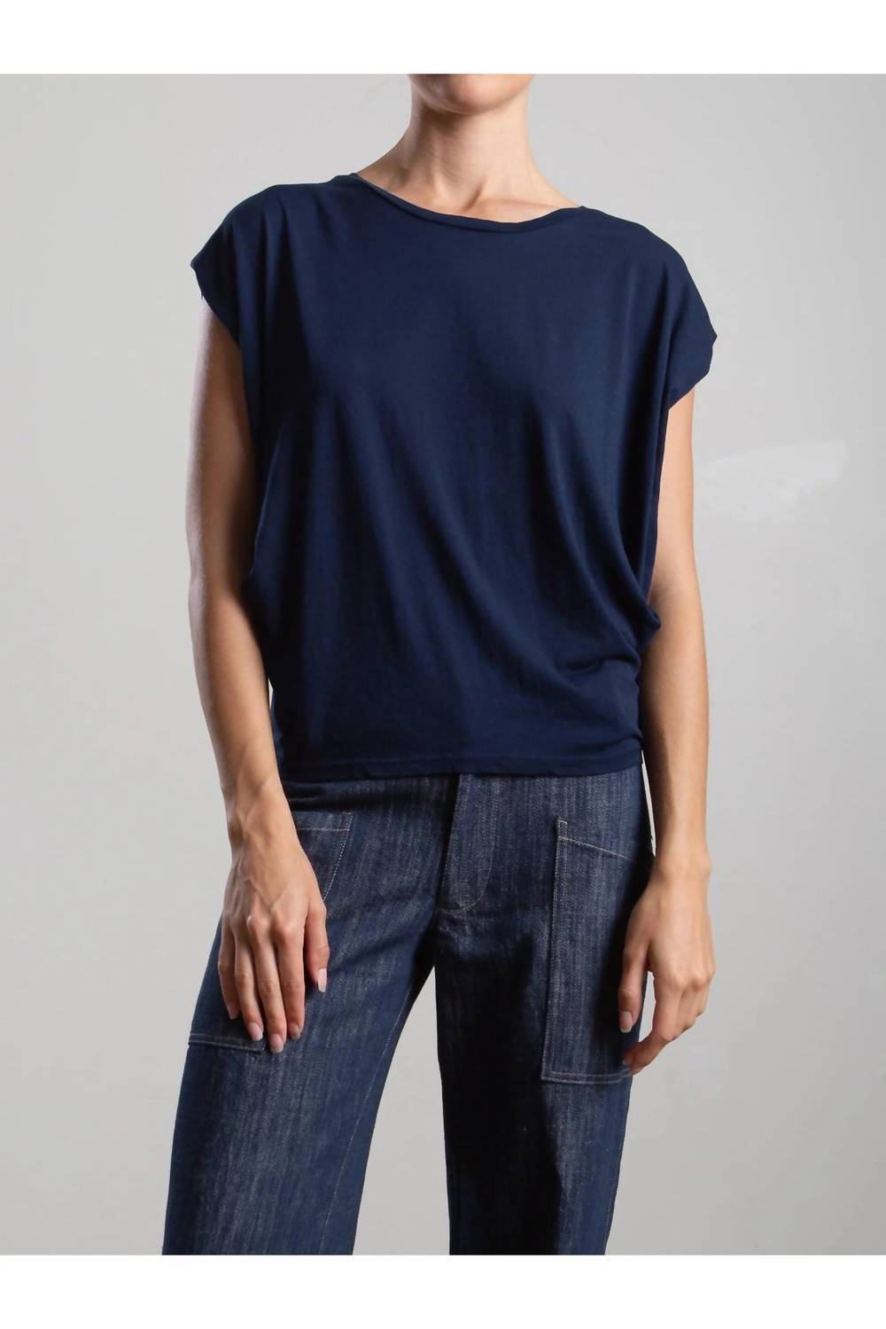 Pharaoh Terrance Tuck Tee in midnight - women's t-shirt
