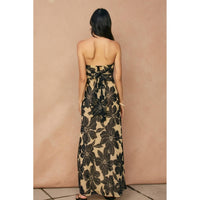 Dress Forum - Linen Strapless Tie Back Maxi Dress