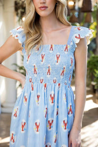 Thml - Ruffle Sleeves Smocked Tiered Dress