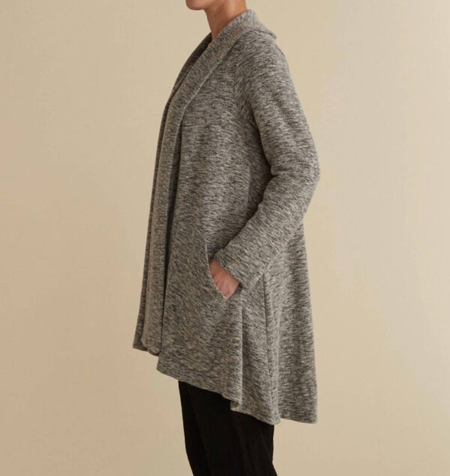 cut loose Crimped Swing Coat in moonbeam - women's jacket - detail view
