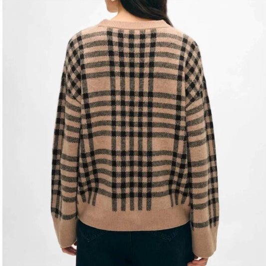 White + Warren - Cashmere Plaid Crewneck Sweater