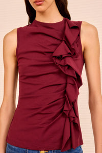 Ulla Johnson - Clio Ruched Ruffle Top