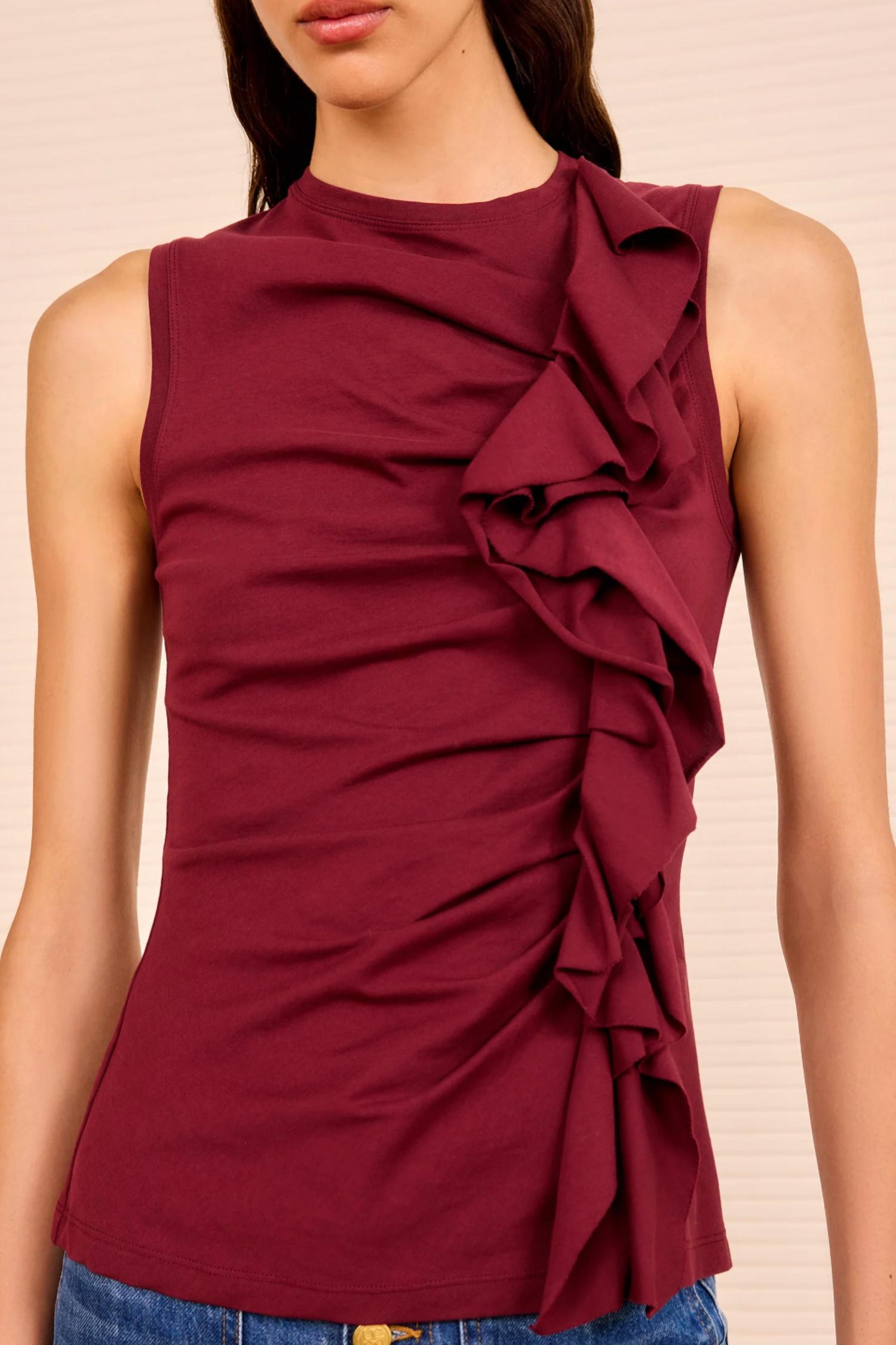 Ulla Johnson - Clio Ruched Ruffle Top