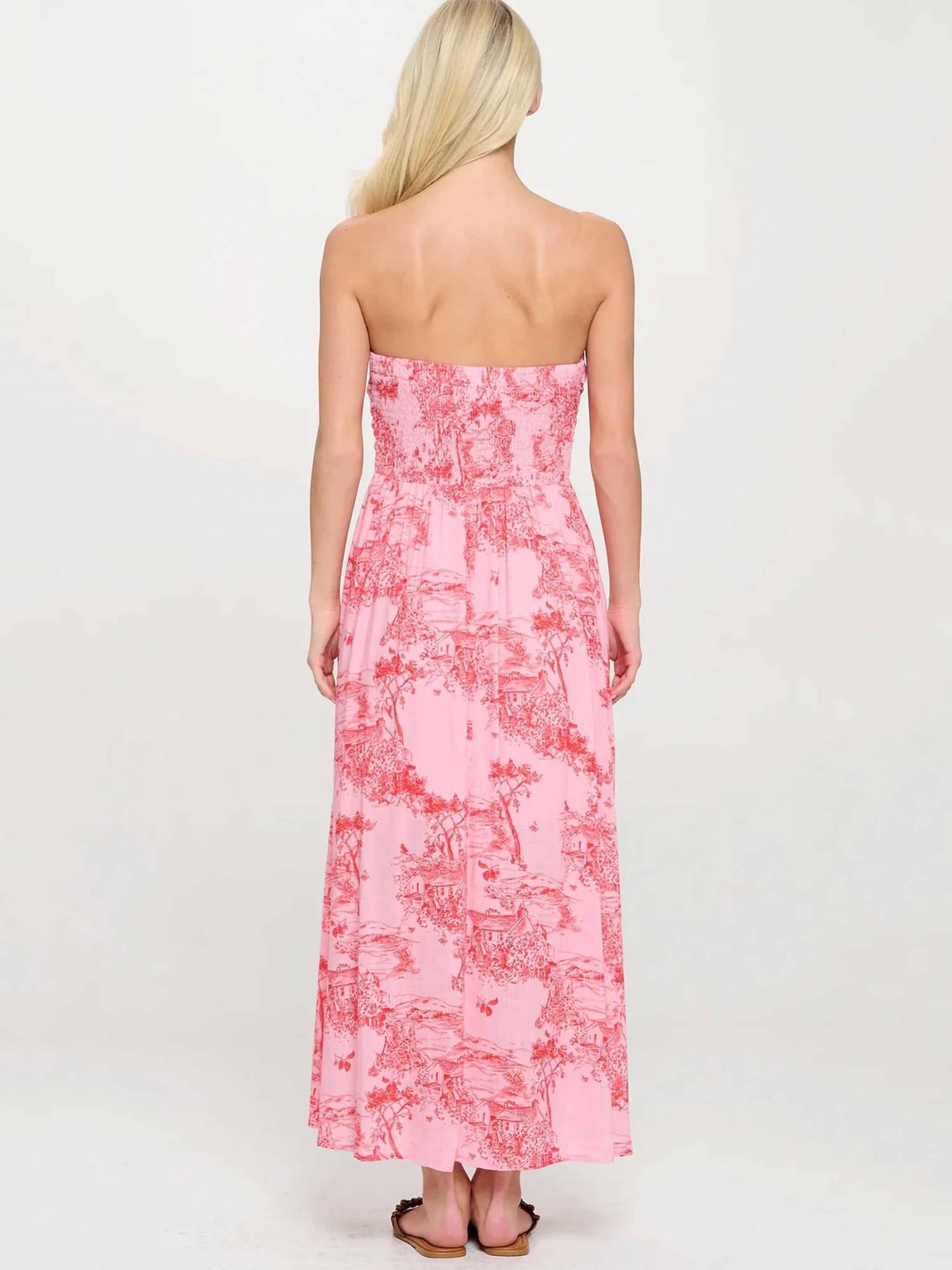 Meet Me In Santorini - Sleeveless Tube Maxi Dress