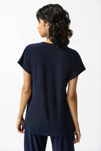 Joseph Ribkoff - Lace Trim V-neck Top