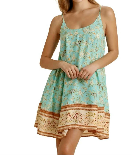 Umgee - Floral Spaghetti Strap Flowy Dress
