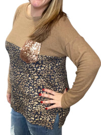 Honeyme - Animal Print Pocket Tee