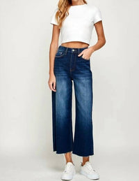 I&M Jeans - Wide Leg Cropped Jeans With Raw Hem