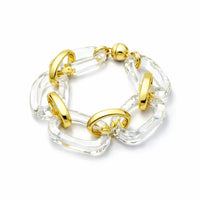 Gold & Honey - Women's Rectangle Lucite Bracelet