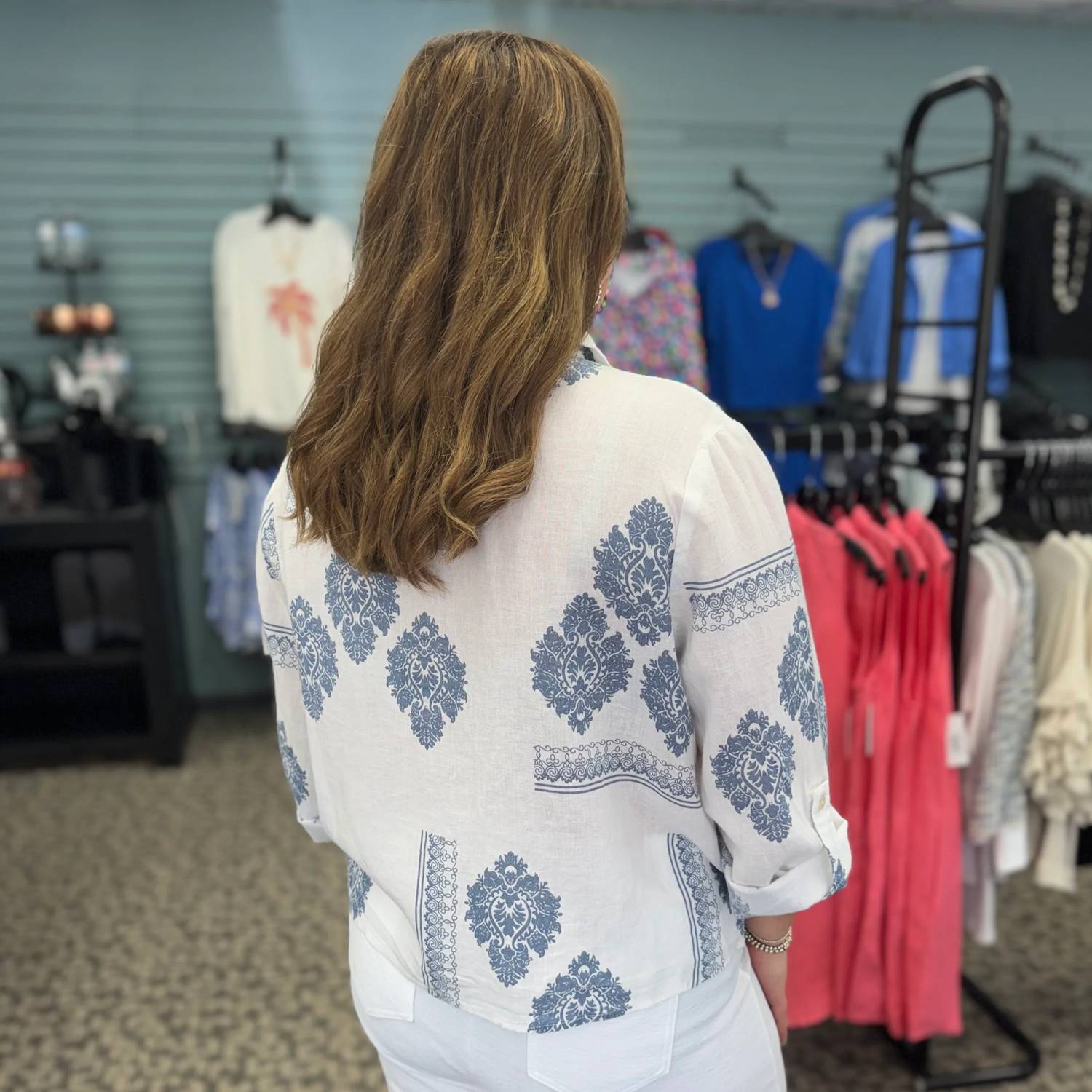 Charlie B - Printed Button-up Blouse - Plus