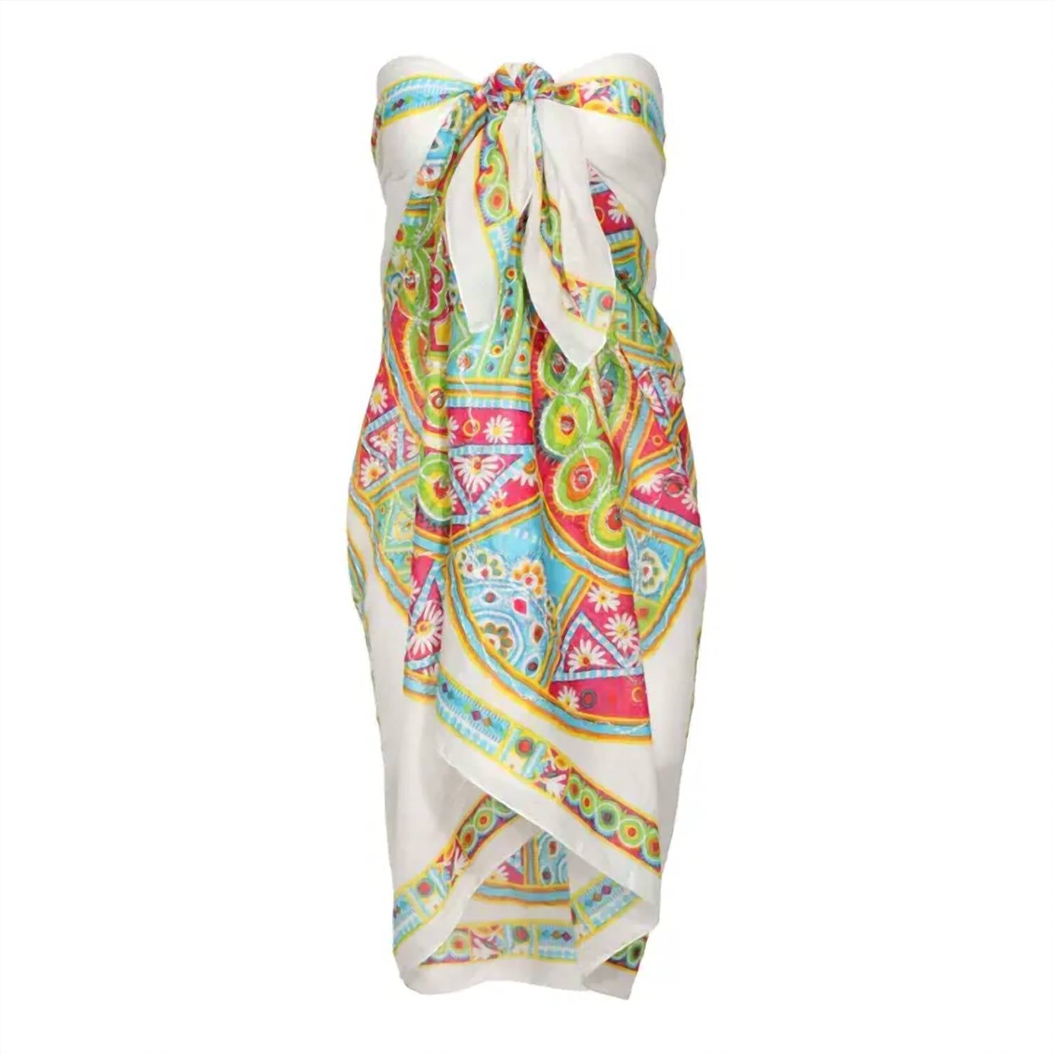 Delfiya - Women's Paisley Embroidered Pareo Cover Up