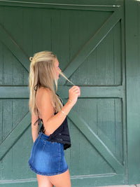 Fiorella - Eyelet Open Back Top
