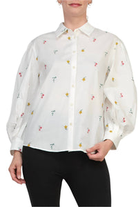 Elie Tahari - Embroidered Button-down Shirt