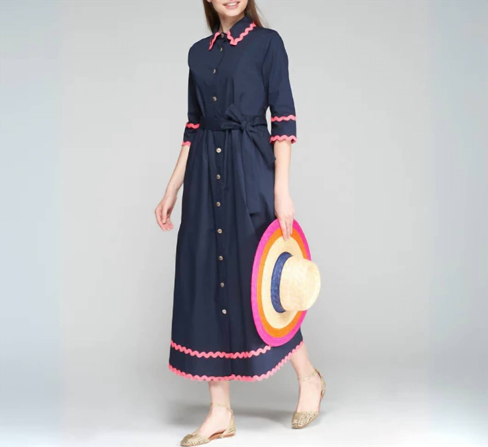 Vilagallo - Poplin Midi Shirt Dress