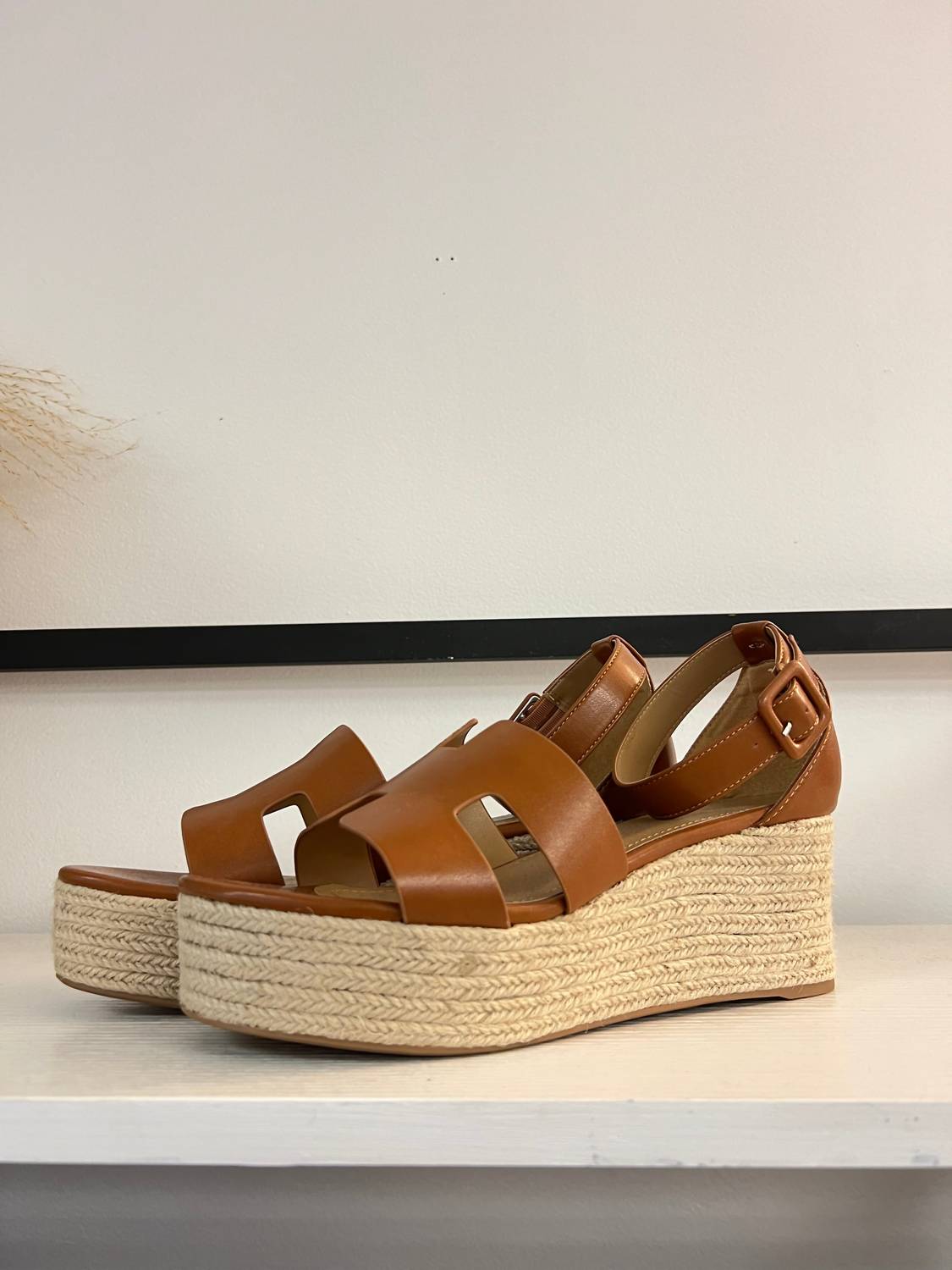 Bamboo Women's Luxe Wedge Sandal in mocha - women's shoe