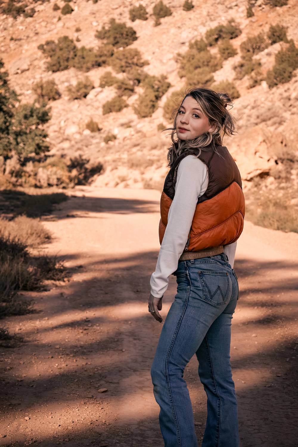 Blue B - Reversible Crop Puffer Vest