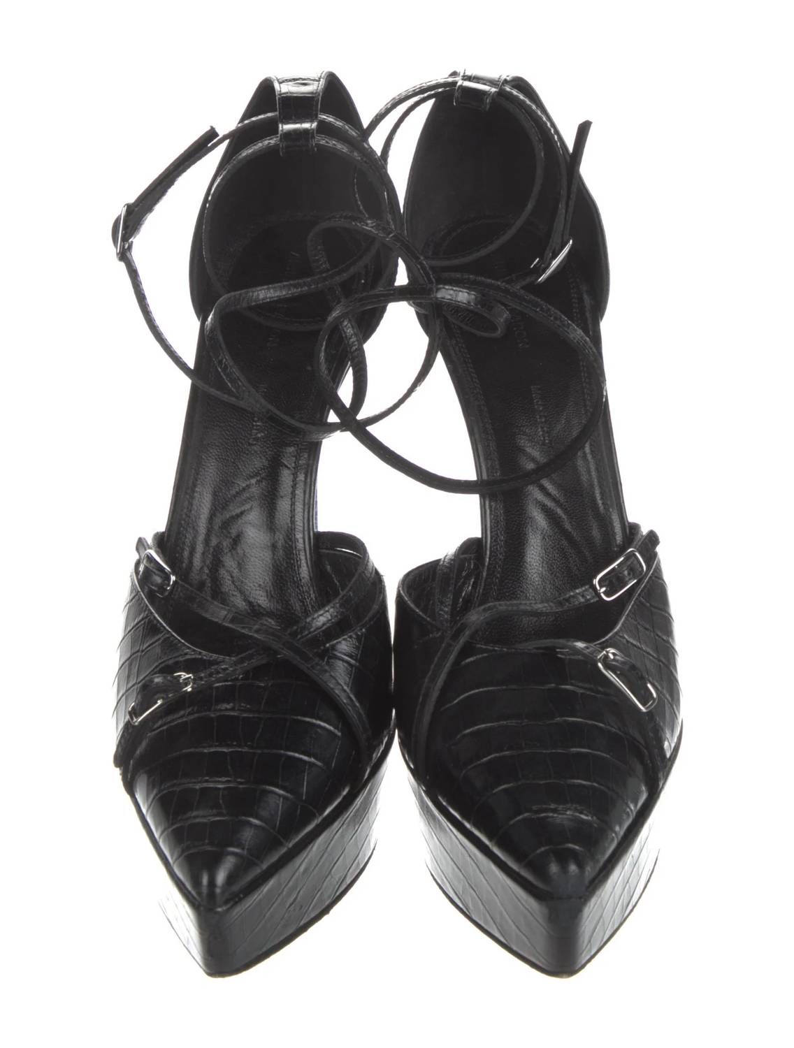 Arielle Baron - Preloved Women's Leather Embossed D'orsay Pumps