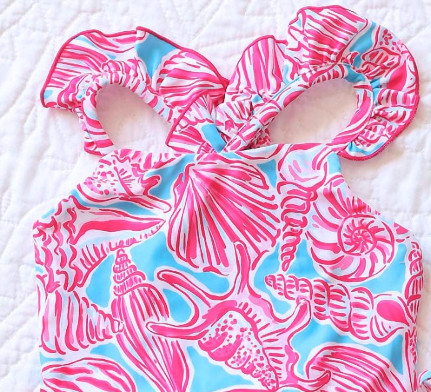 Charlies Project - Girl's Seashells By The Seashore Ruffle Two Piece Tankini Swimsuit
