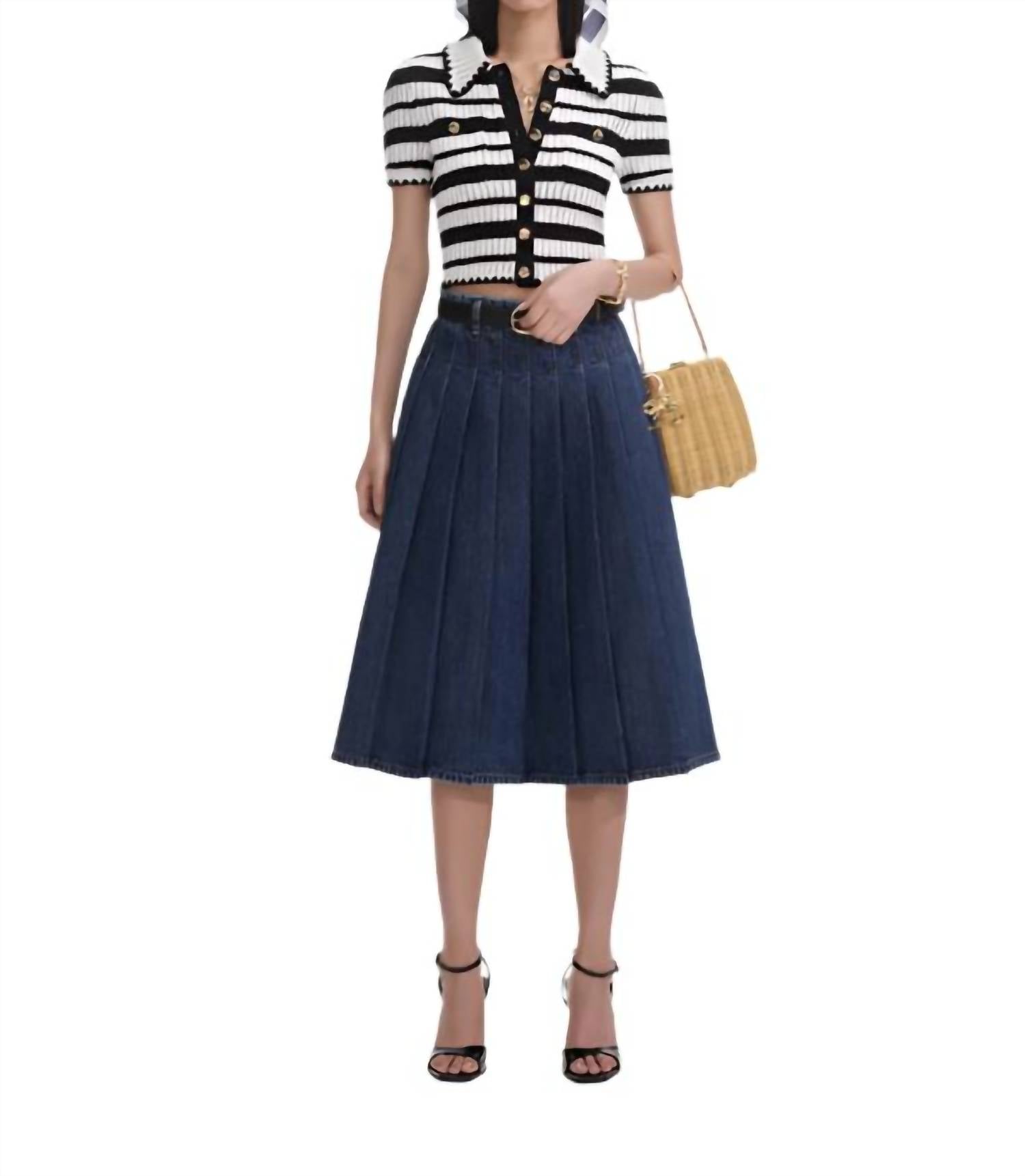 Self-Portrait - Striped Crochet Top