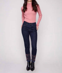 Charlie B - Embroidered Hem Jeans