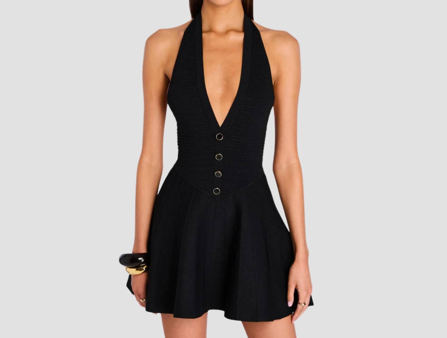 Retrofete - Cinzia Knit Halter Mini Dress