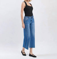 Vervet By Flying Monkey - High Rise Raw Hem Twist Wide Jeans
