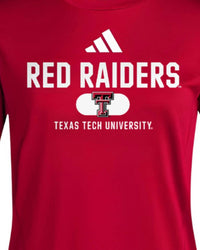 adidas Women's Texas Tech Designed To Train Tee in red - women's t-shirt - detail view