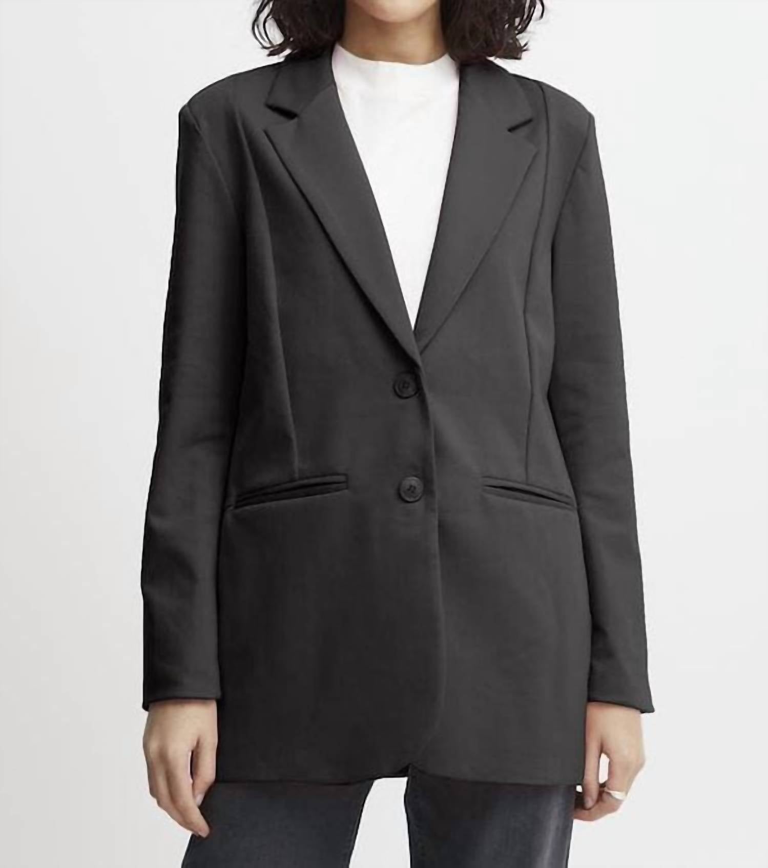 ICHI Kate Sus Oversize Blazer in black - women's jacket