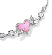 Kendra Scott - Women's Ari Heart Arrow Silver Tennis Bracelet