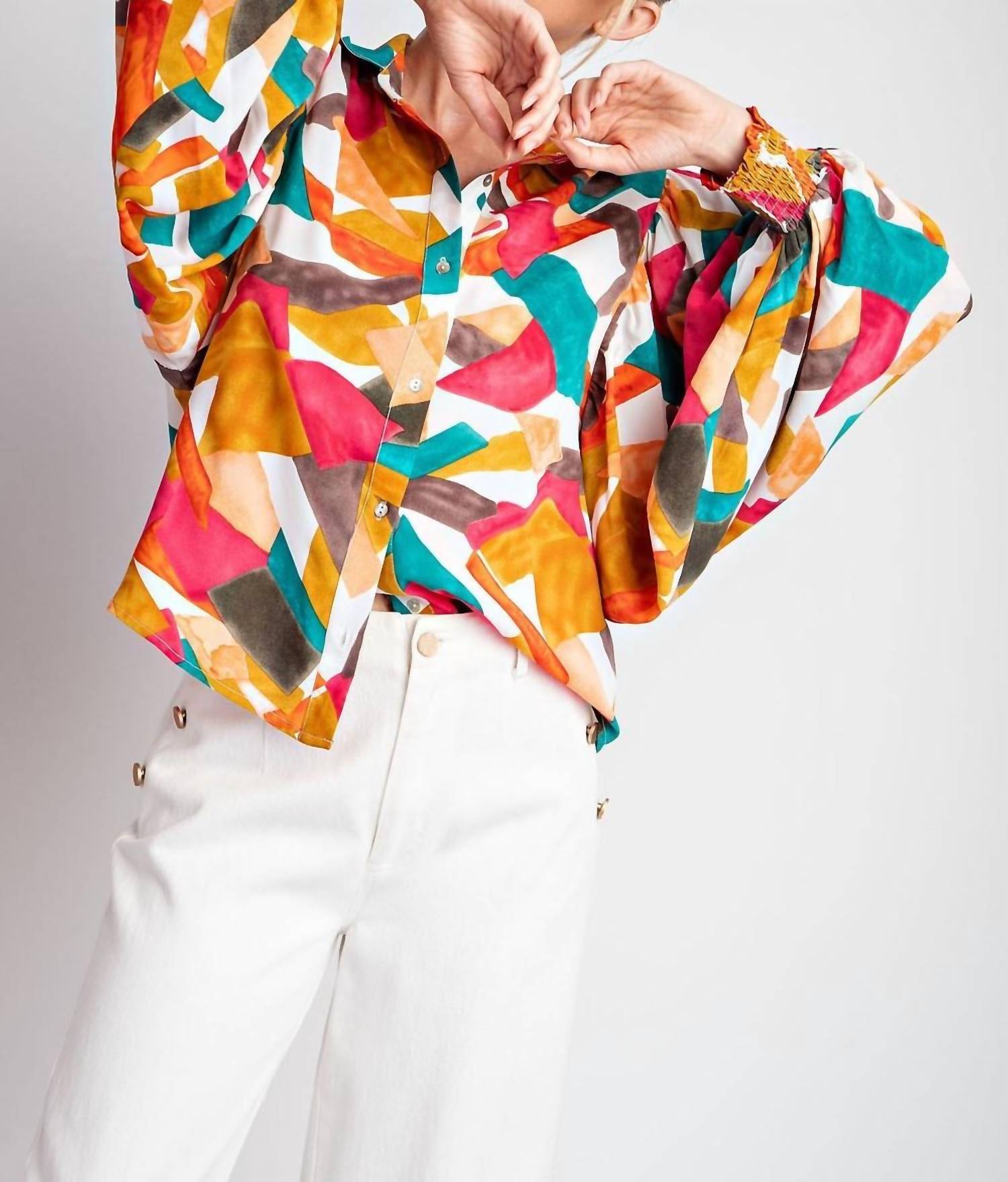 Ee:Some - Geometric Printed Blouse