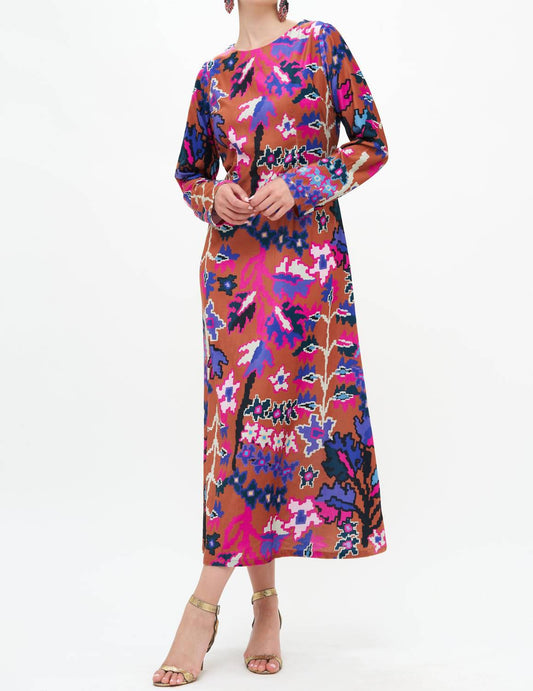 Oliphant - Bukhara Long-sleeve Shift Maxi Dress