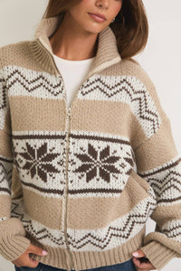 Le Lis - Collared Zip Up Sweater Jacket