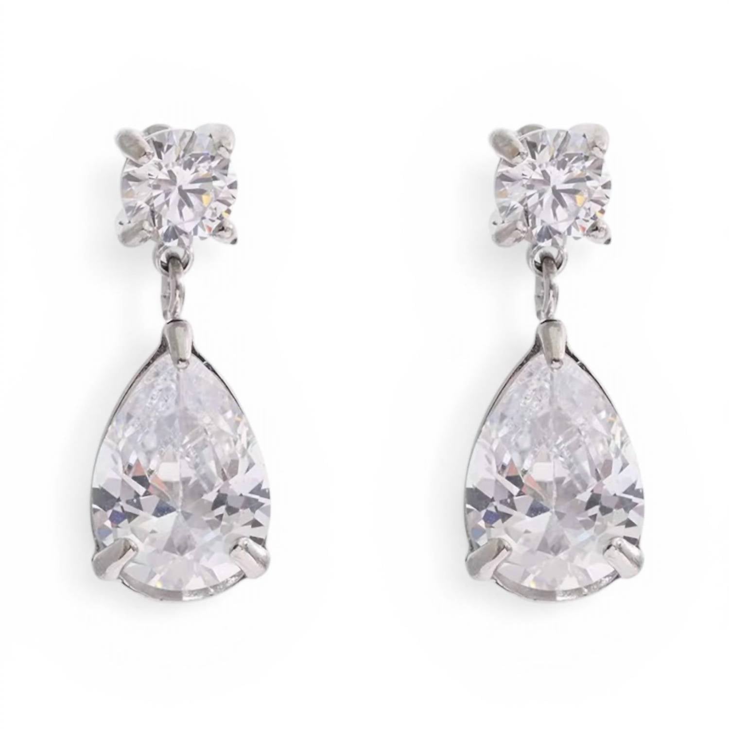 Jagged Halo Jewelry - Women's Regal Crystal Drop Earrings