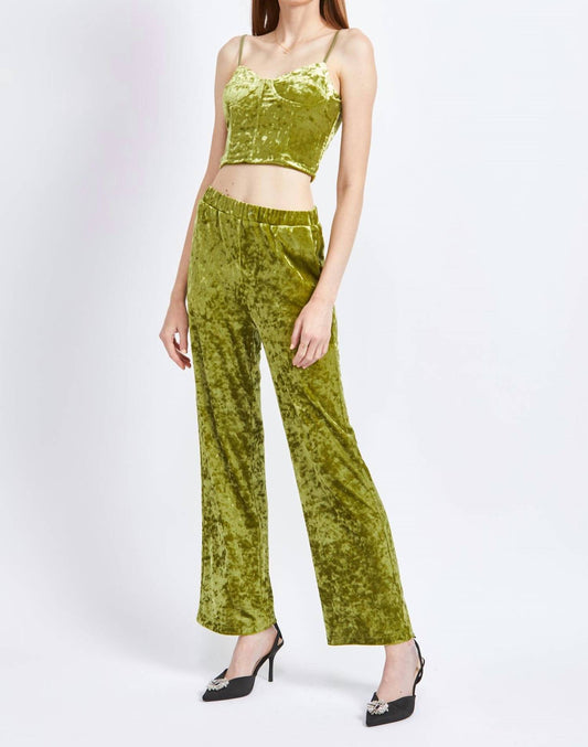 En Saison - Crushed Velvet Bustier Top And Lounge Pant Set
