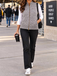 Elan - Britt Sleeveless Zip Sweater Vest