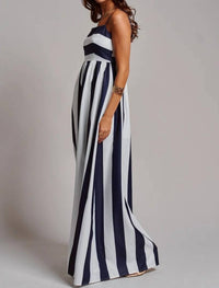 Urban Daizy - Vertical Stripe Smocked Back Maxi Dress