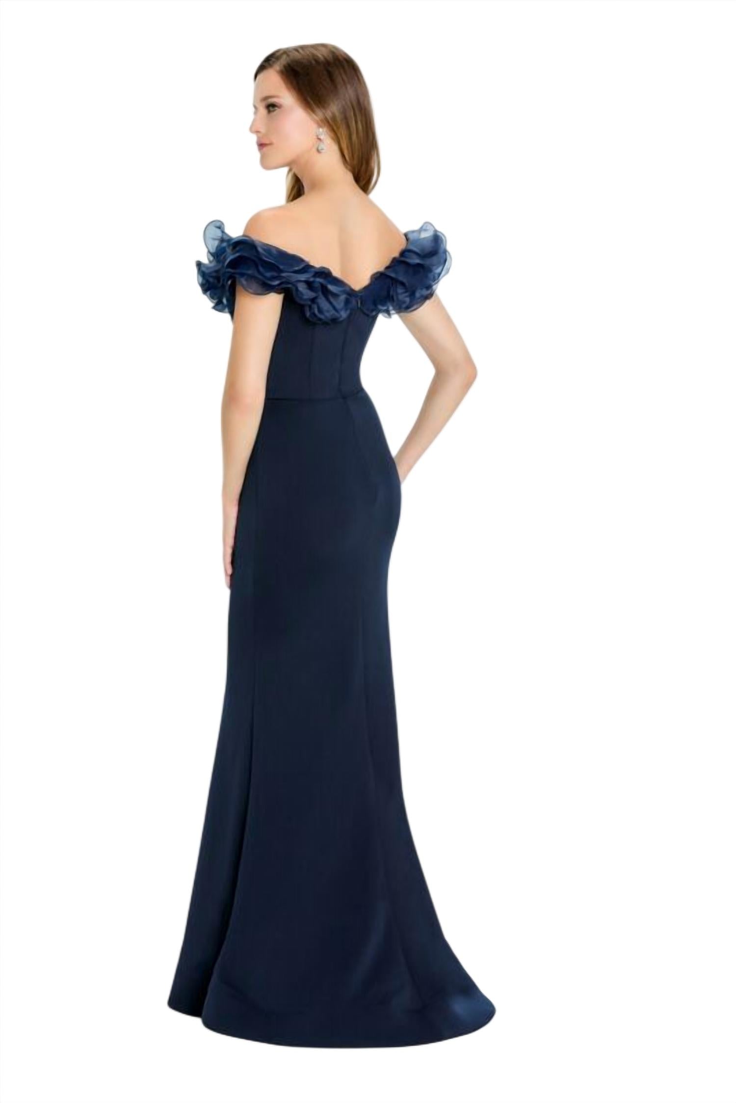 Montage By Mon Cheri - Ruffle Neck Off The Shoulder Dress
