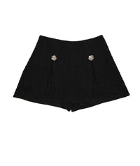 8apart Women's Kennedy Tweed Mini Skort in black - women's skirt - alternate view