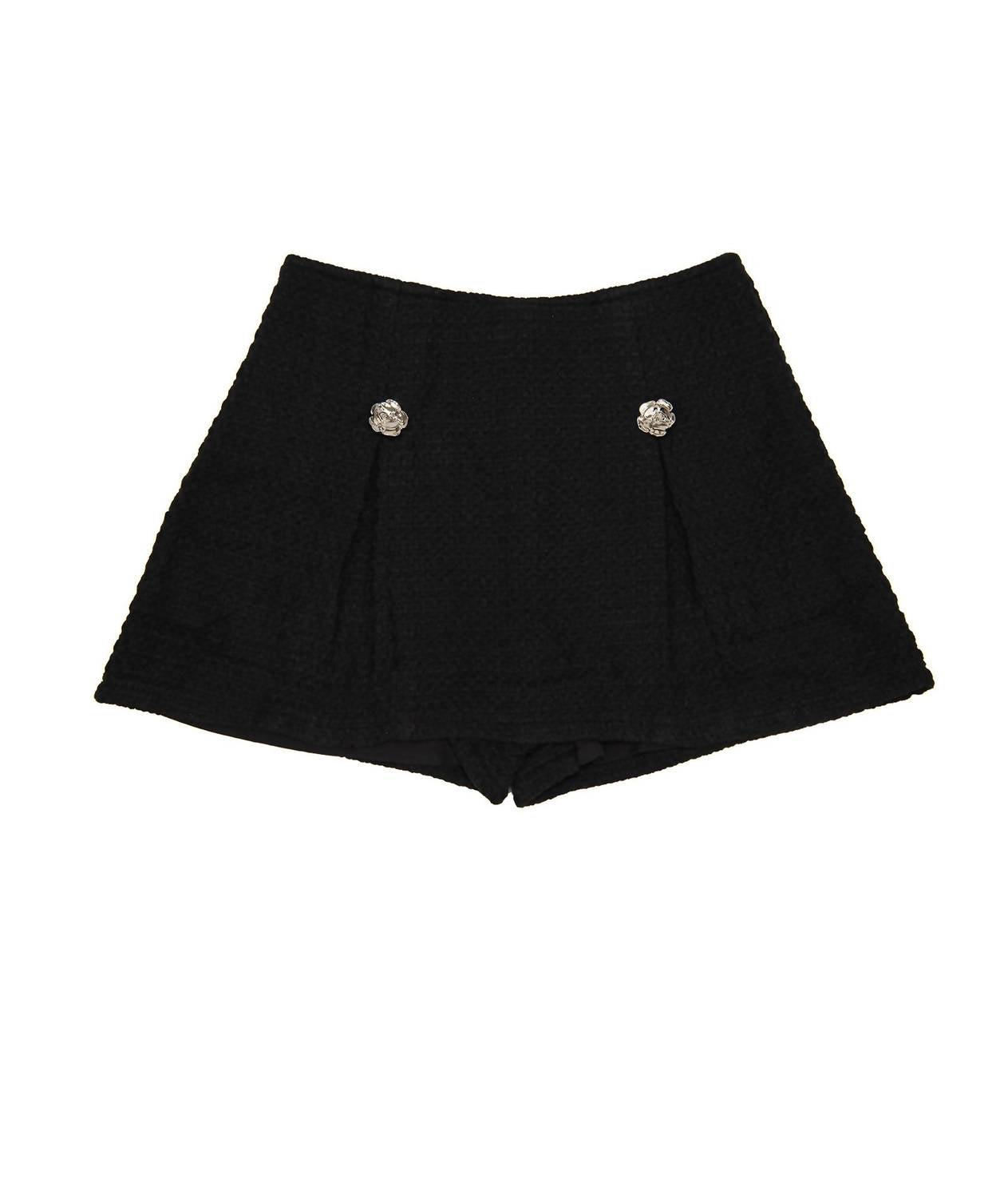 8apart Women's Kennedy Tweed Mini Skort in black - women's skirt - alternate view