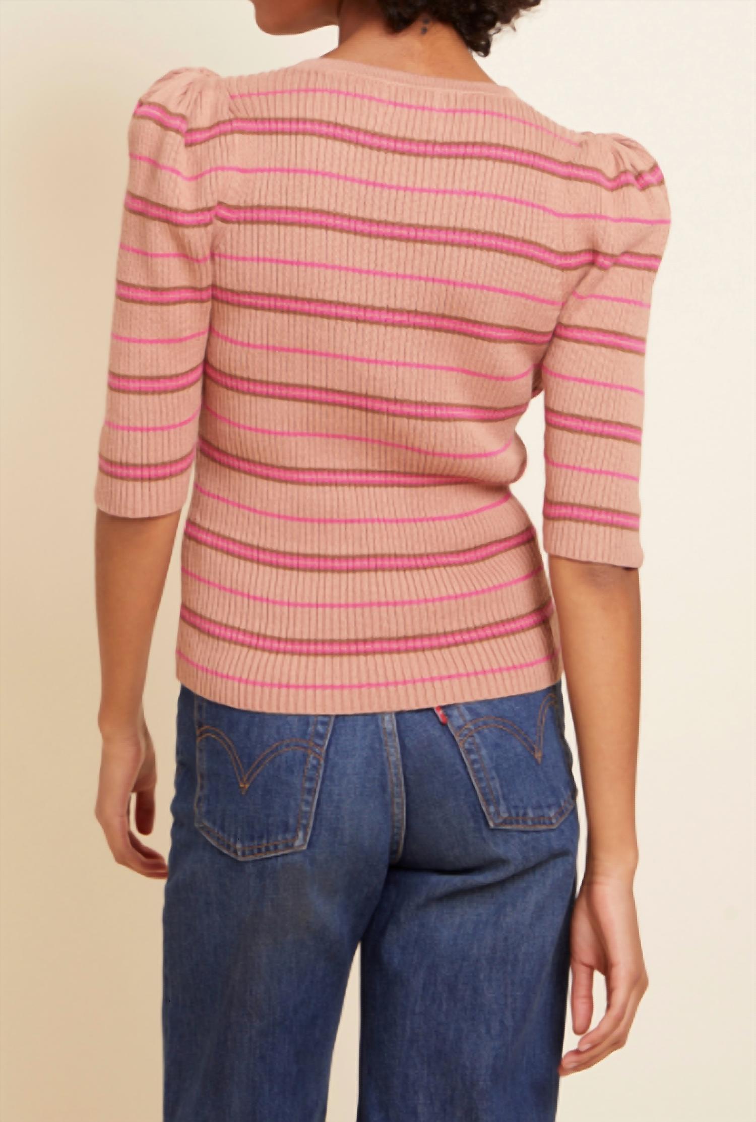 Nation Ltd - Sarah Slim Striped Crewneck Top