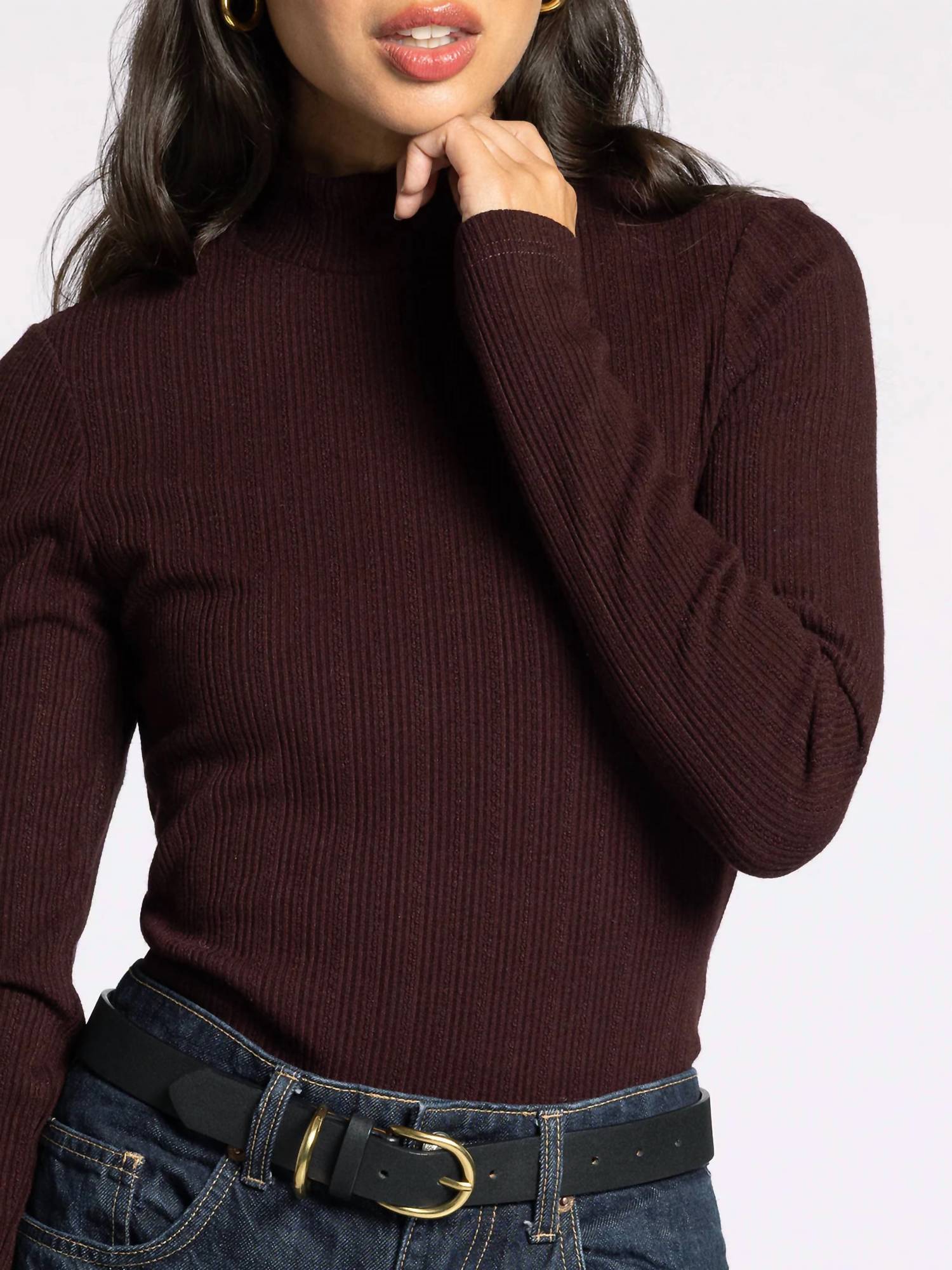 Weekend Los Angeles Eclipse Long-sleeve Top in dark brown - women's long sleeve top - view 5
